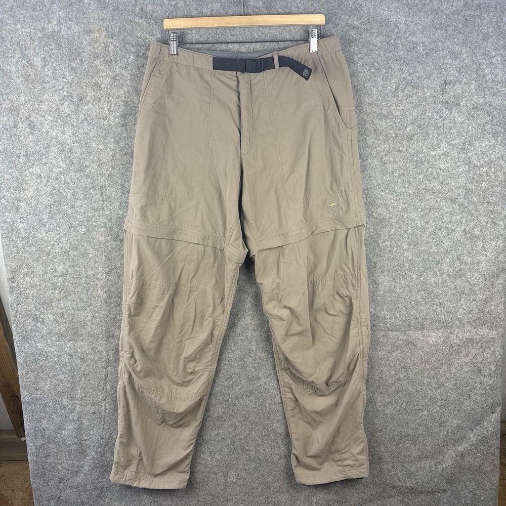Mountain Hardwear Pants Mens Large Beige Convertible Hiking Zip Off Belted